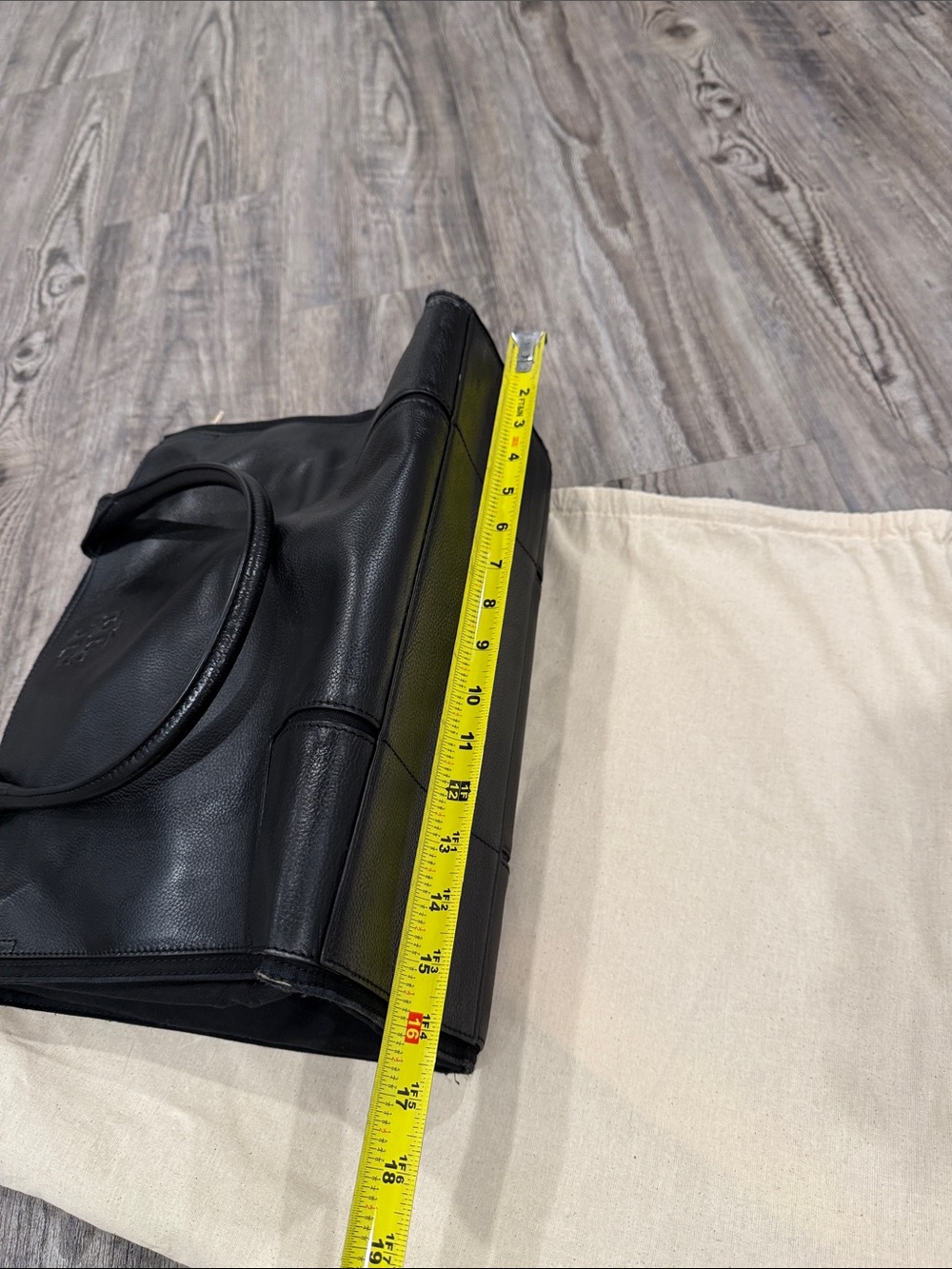 Tory Burch Ella Black Leather Tote Bag - Picture 12 of 16